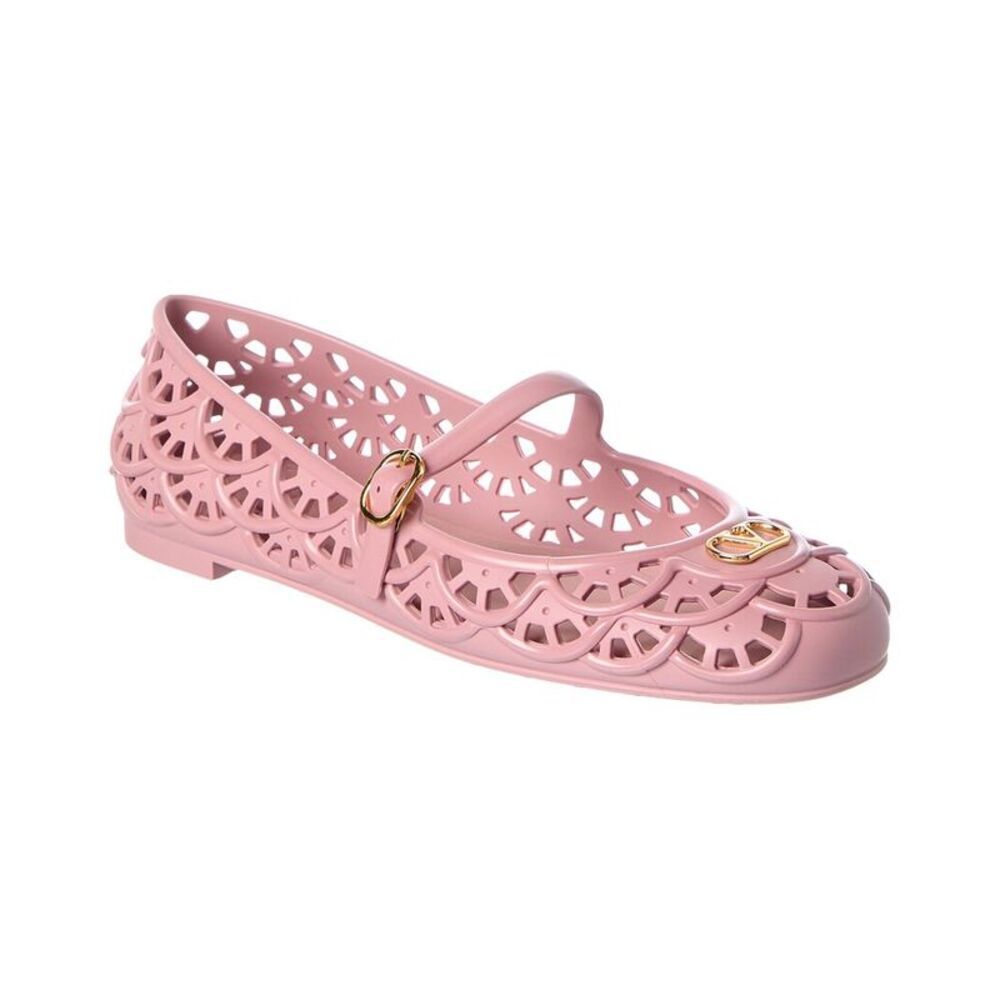 Valentino Ondette Rubber Ballerina Flat, Pink